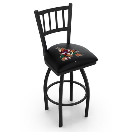 Holland Bar Stool Co 36" Blk Wrinkle Arizona Coyotes Swivel Bar Stool, Jailhouse Back L01836AriCoy